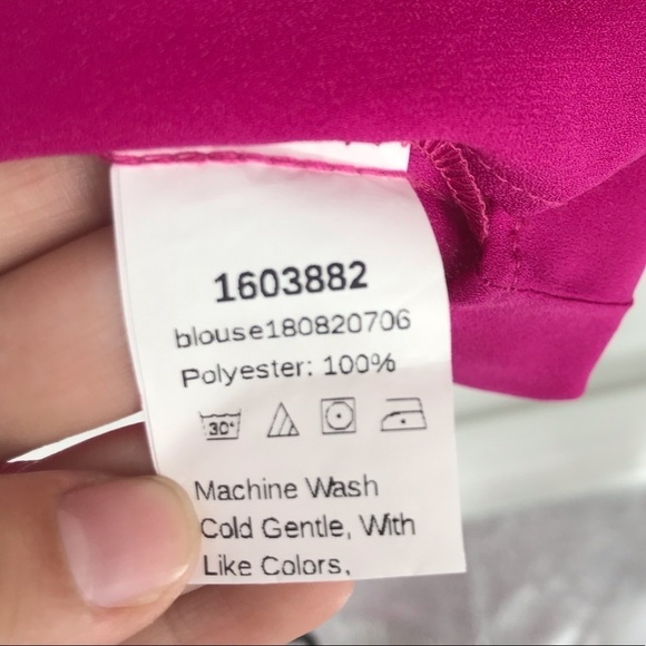 Shein Pink Long Sleeve Blouse with a Scarf Tie Neckline Size S - Picture 6 of 7